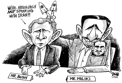 Bush and Ahmadinejad