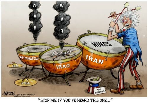 Afbeeldingsresultaat voor war with iran cartoon