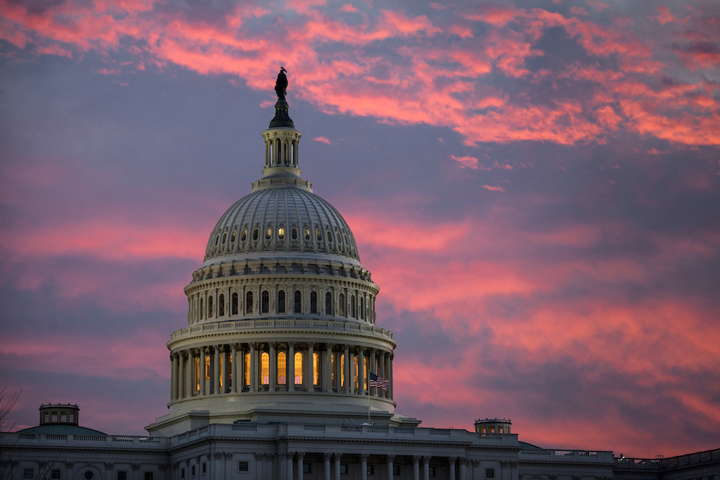 Sunset on Capitol Hill in Washington, D.C.