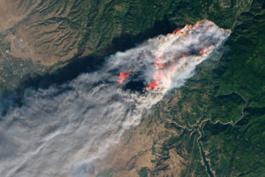 Aerial view of the Paradise, Calif. wildfire