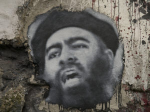 street art rendering of ISIS leader al-baghdadi