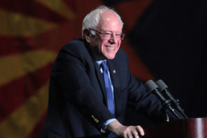 Sen. Bernie Sanders at a podium