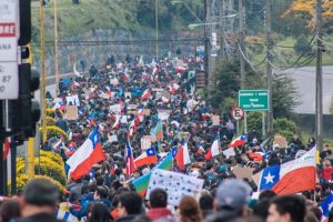 Demonstrators in Chile.