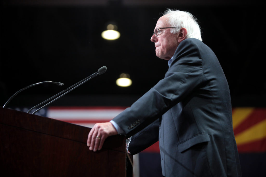 Sen. Bernie Sanders at a town meeting in Phoenix, AZ.