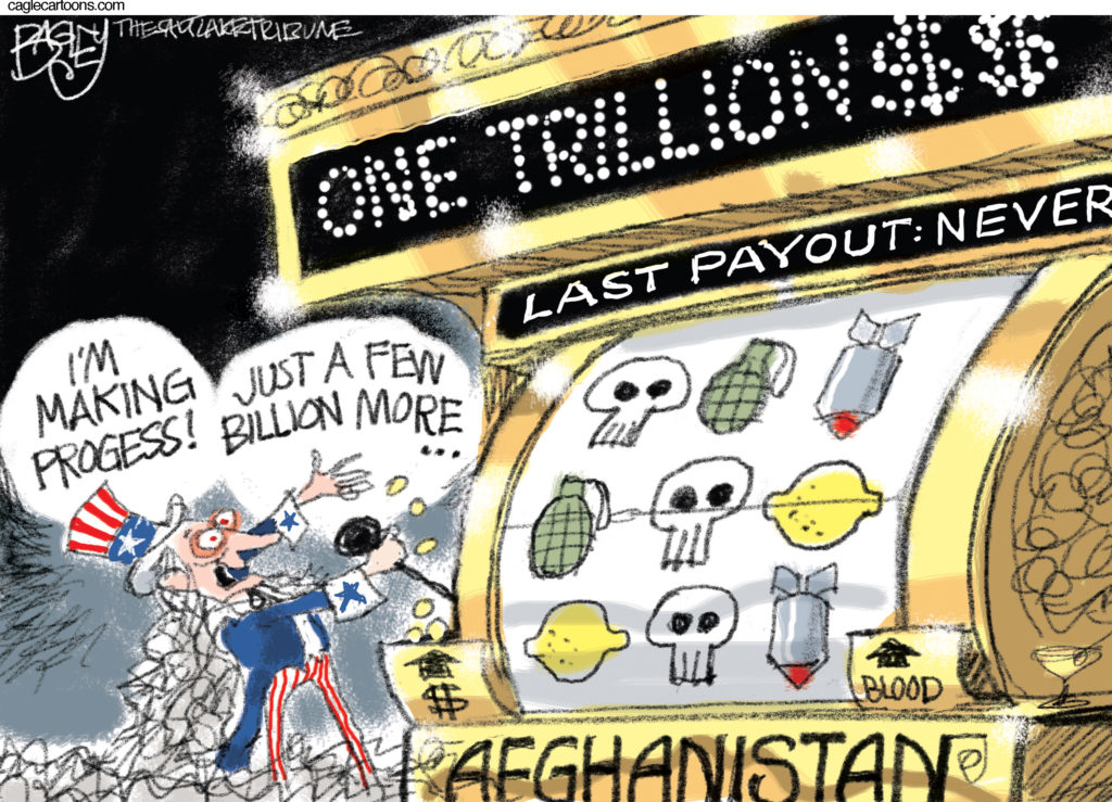 a cartoon about the cost of the Afghanistan War