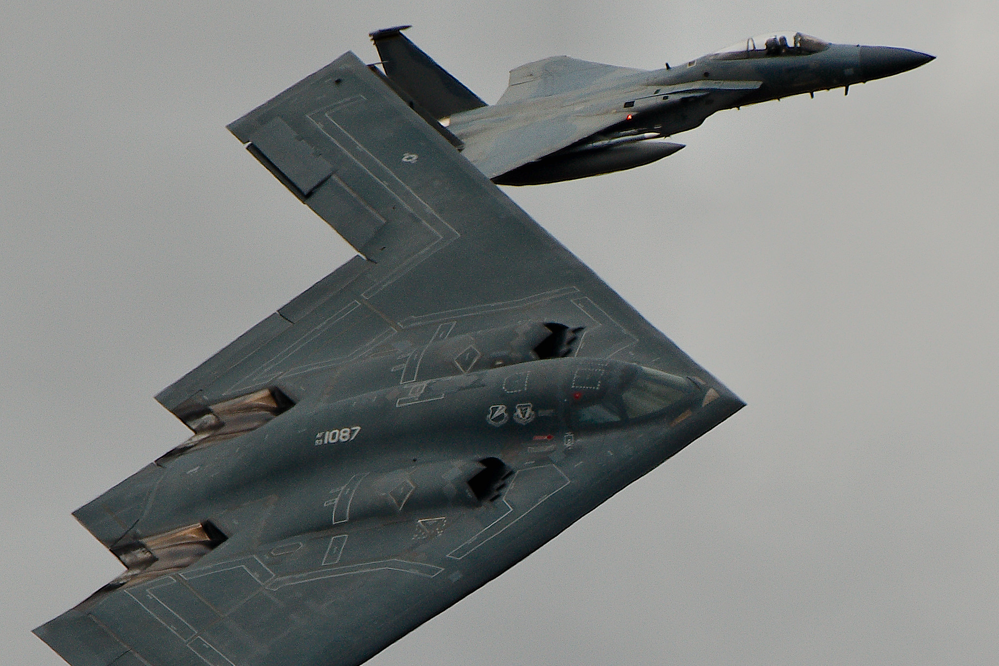 B2 and F15 aircrafts.