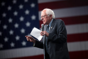 Sen. Bernie Sanders, I-Vt., speaks in Des Moines, Iowa.