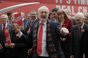 Jeremy Corbyn campaigning with other UK Labour politicians