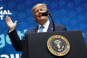 President Donald Trump speaks at the Israeli American Council National Summit.