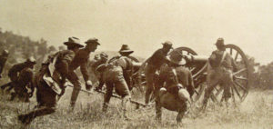 American soldiers and Moro rebels fighting in the Phillipines