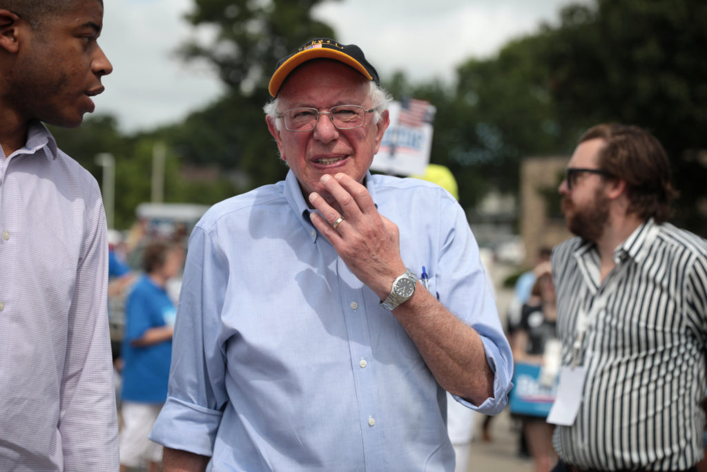 Sen. Bernie Sanders, I-Vt. on the campaign trail in Ames, Iowa.