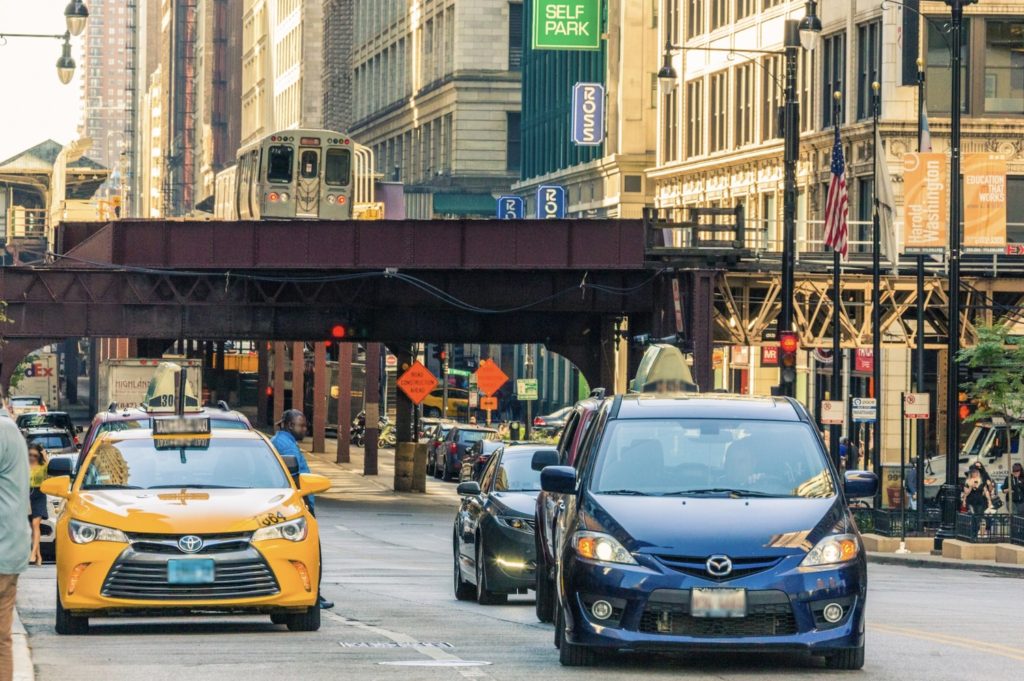 Cars on a Chicago street