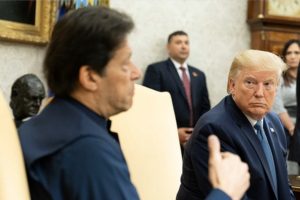 Pakistani Prime Minister Imran Khan meets with Donald Trump at the White House in Sept. 2019.