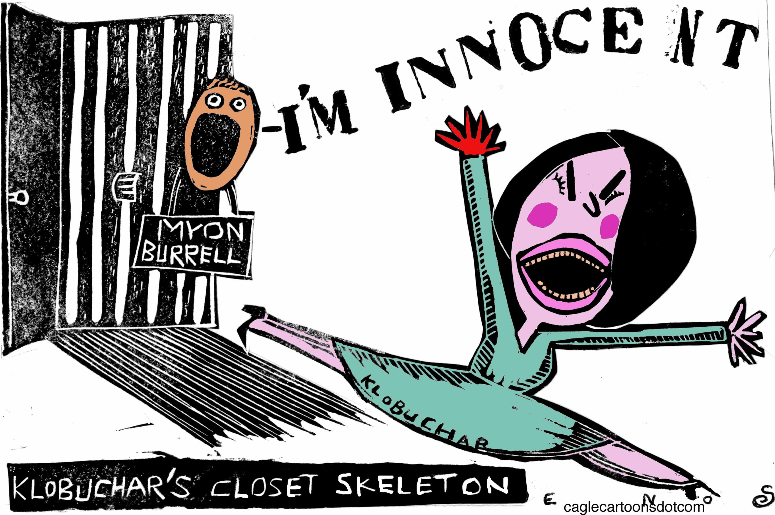 A cartoon about Amy Klobuchar.