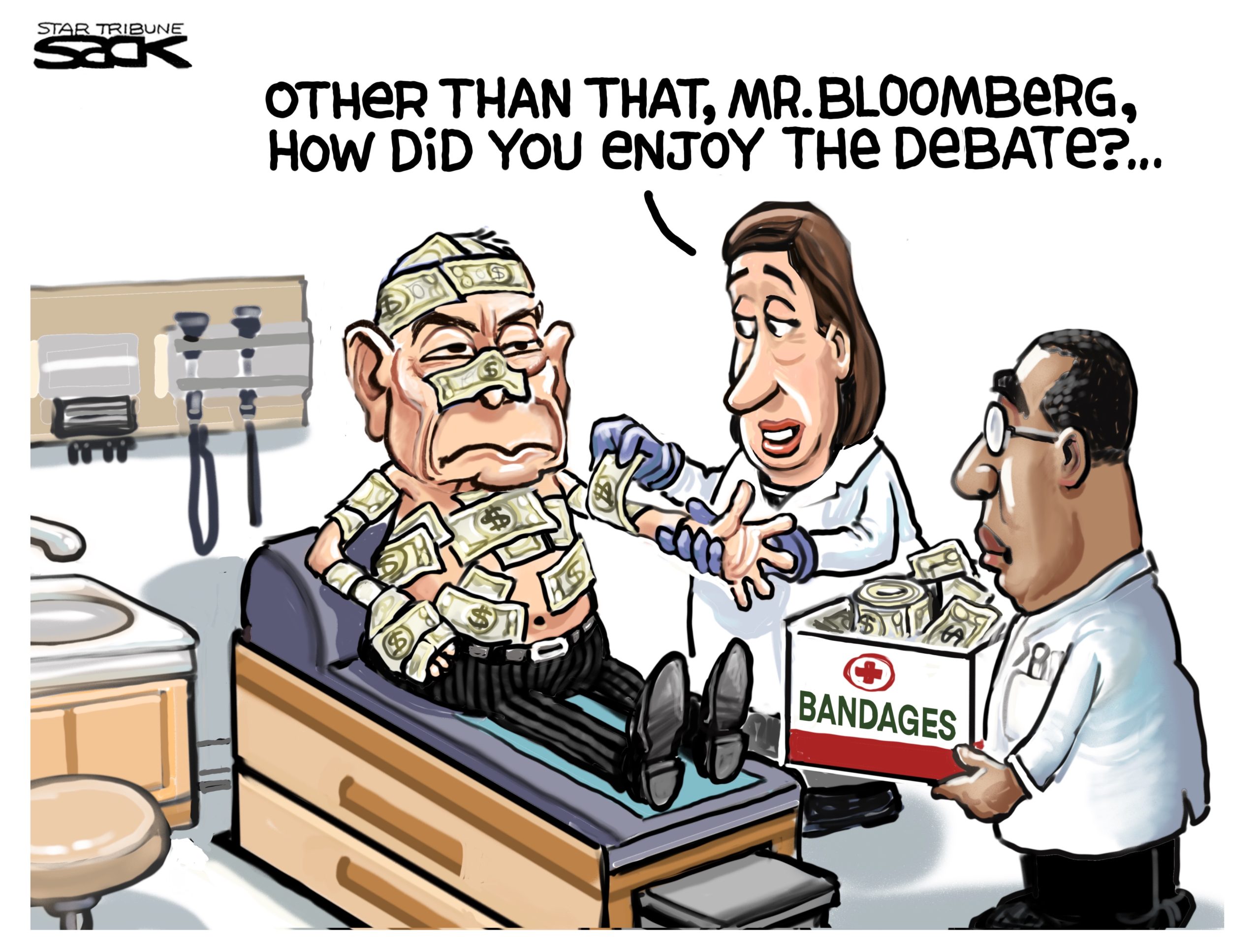 A cartoon about Michael Bloomberg.
