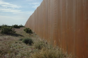 Part of the wall separating the U.S. and Mexico.