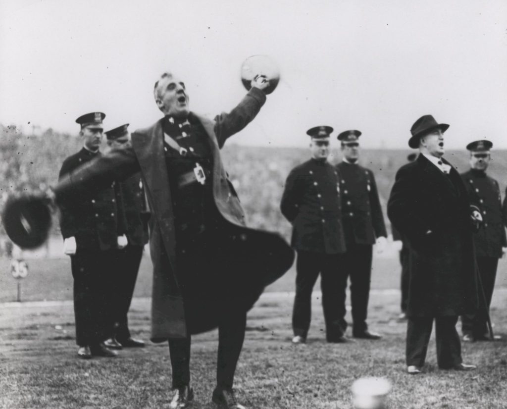 Major General Smedley Butler at a Marines vs. American Legion football game in 1930.