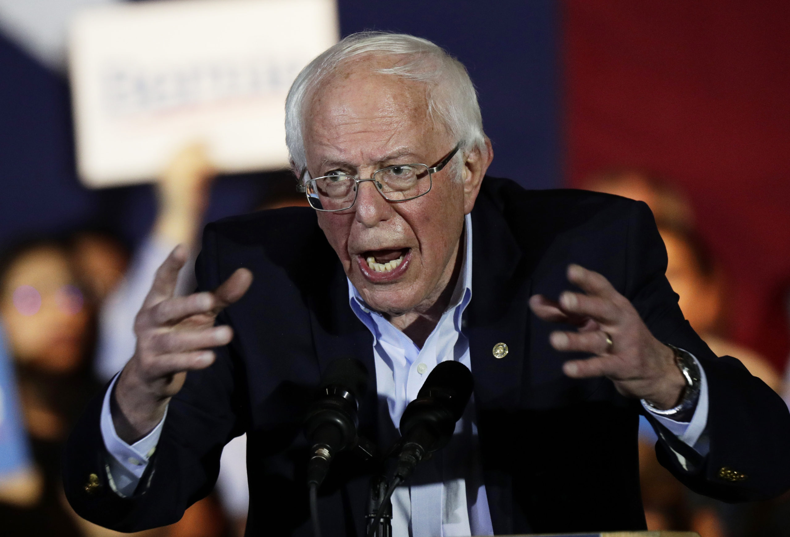 Sen. Bernie Sanders, I-Vt., speaks in San Antonio, Tx.