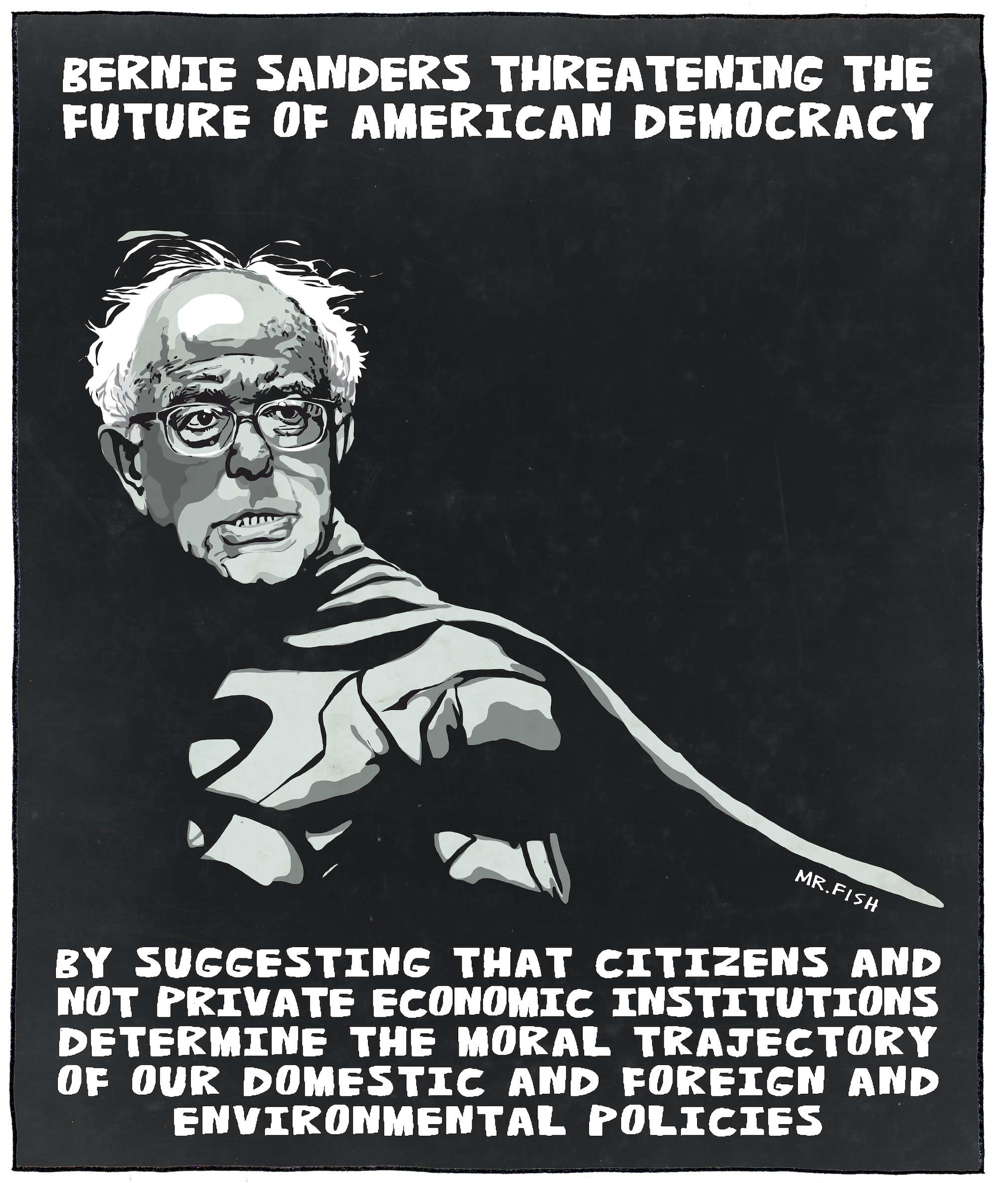 Political cartoon of Bernie Sanders