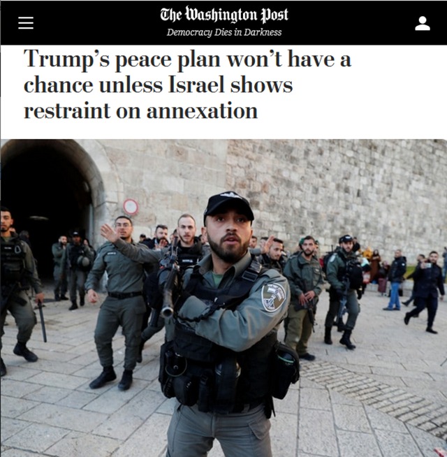 WaPo: Trump’s peace plan won’t have a chance unless Israel shows restraint on annexation